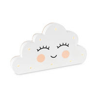 OTROŠKA NOČNA SVETILKA  Smile //3000 K// - roza/črna, Trend, leseni material (24/13,5cm) - My Baby Lou