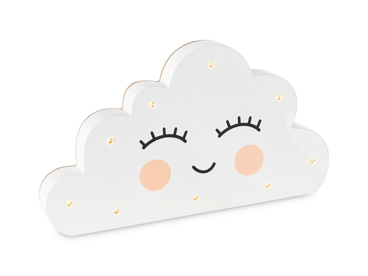 OTROŠKA NOČNA SVETILKA  Smile //3000 K// - roza/črna, Trend, leseni material (24/13,5cm) - My Baby Lou