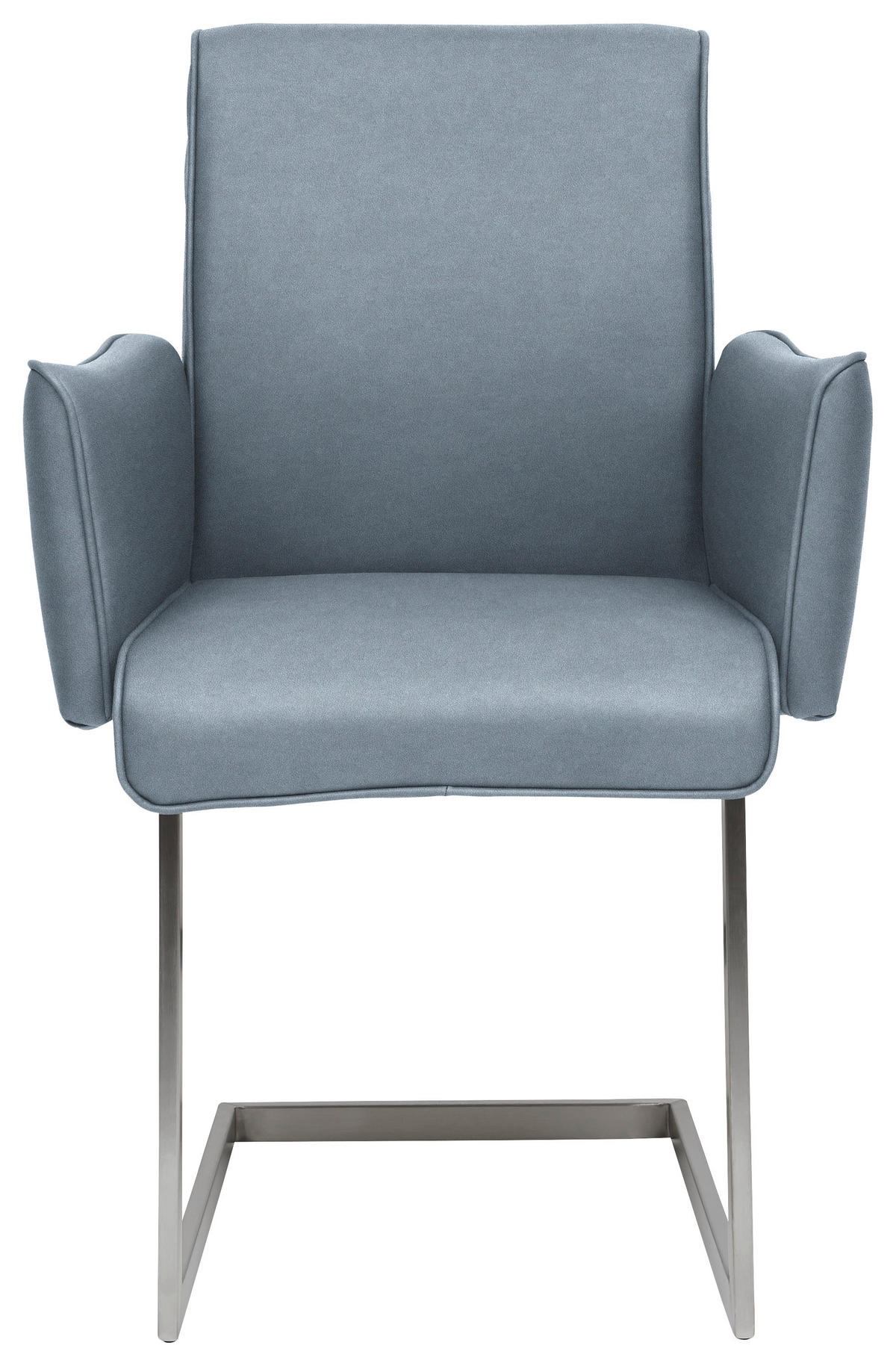 ARMLEHNSTUHL  in Stahl Mikrofaser  - Blau/Edelstahlfarben, Design, Holzwerkstoff/Textil (63/91/60cm) - Dieter Knoll