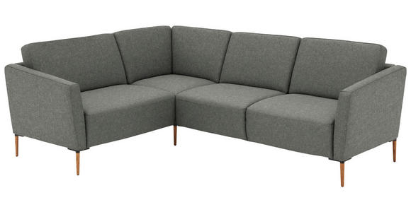 ECKSOFA  in Flachgewebe Graugrün  189/236 cm  - Eichefarben/Graugrün, Design, Holz/Textil (189/236cm) - Valnatura