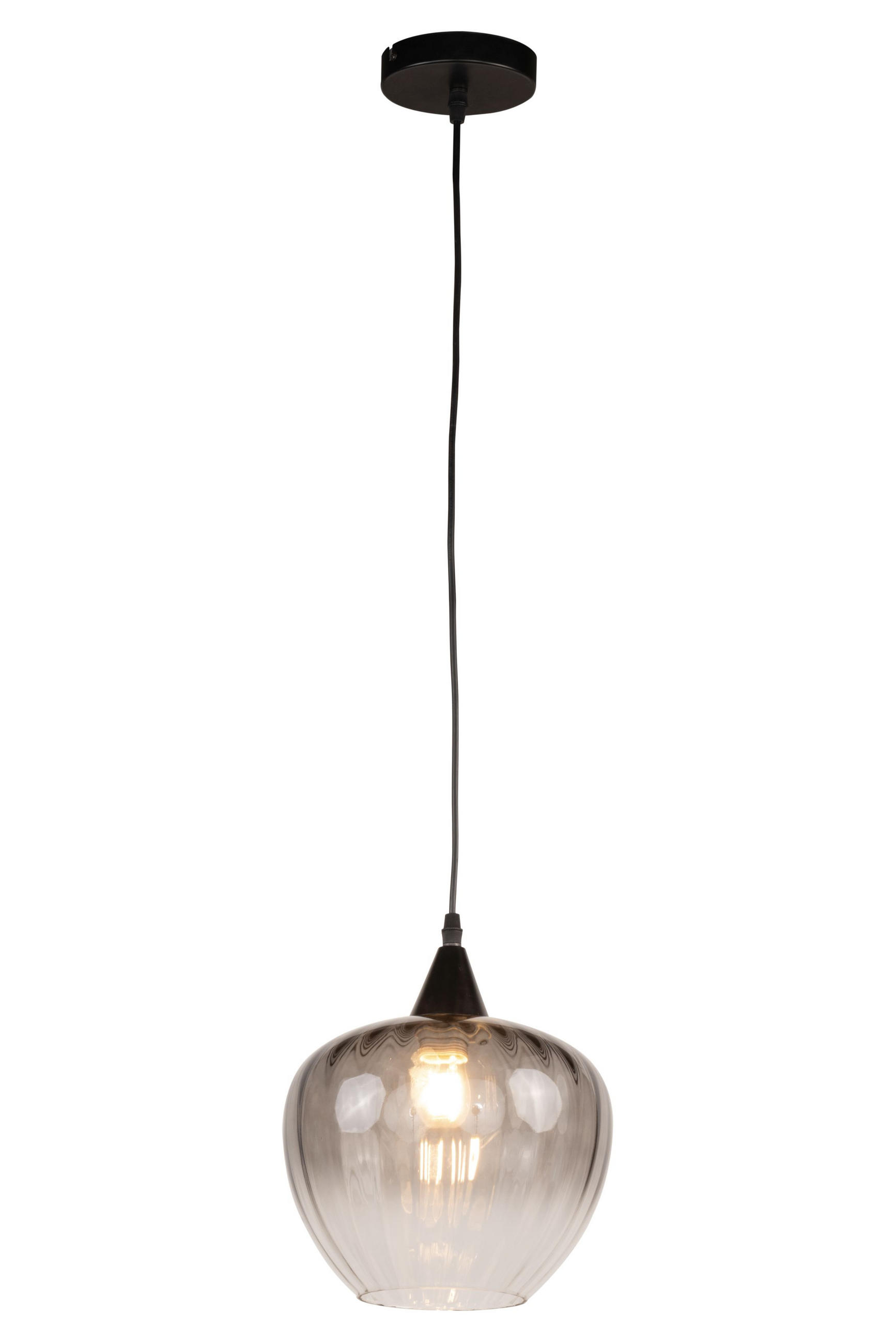 HÄNGELEUCHTE Waco 23/150 cm   - Schwarz/Grau, Basics, Glas/Metall (23/150cm) - Dieter Knoll