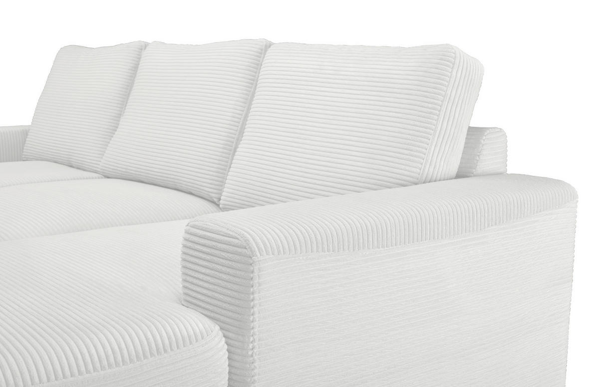 ECKSOFA Naturfarben Cord  - Schwarz/Naturfarben, KONVENTIONELL, Textil/Metall (240/150cm) - Carryhome