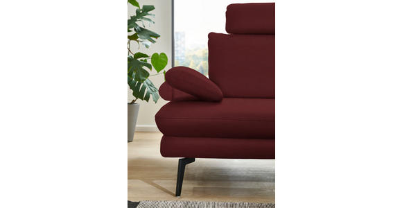 ECKSOFA in Echtleder Rot 310/180 cm - Rot/Schwarz, Design, Leder/Metall (310/180cm) - Dieter Knoll