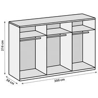 DREHTÜRENSCHRANK  in Sahara  - Schwarz/Sahara, MODERN, Holzwerkstoff/Metall (300/216/58cm) - MID.YOU