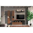 WOHNWAND 4-teilig  in Anthrazit, Dunkelbraun  245/195/35 cm  - Anthrazit/Dunkelbraun, MODERN, Holzwerkstoff/Metall (245/195/35cm) - Carryhome