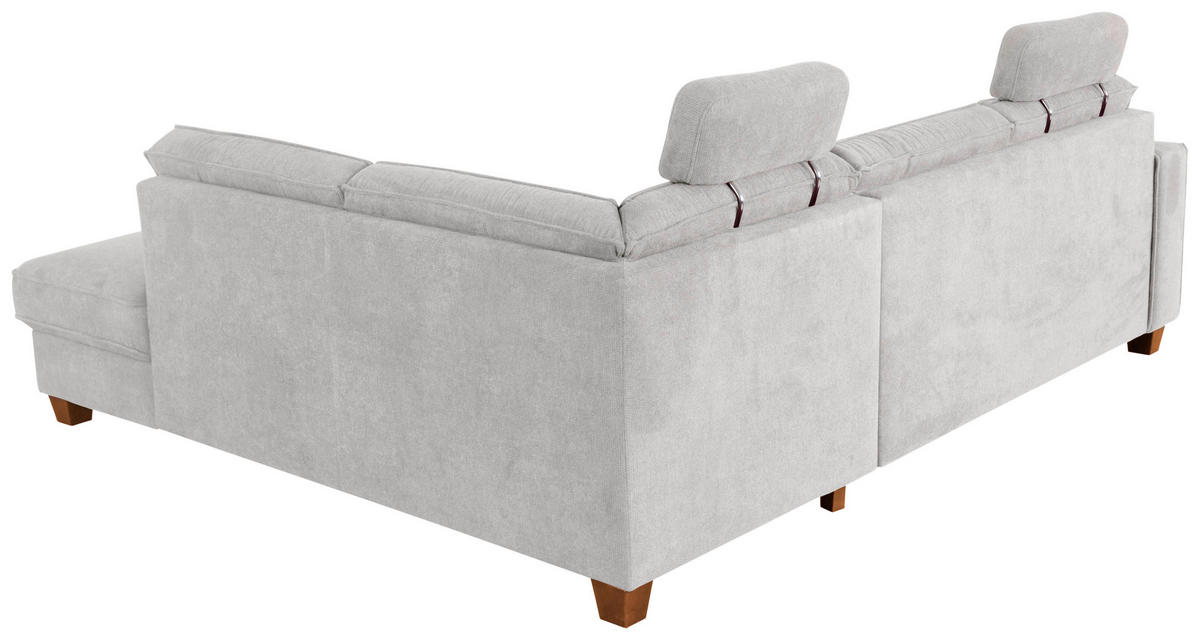 ECKSOFA in Flachgewebe Silberfarben  - Eichefarben/Silberfarben, Konventionell, Holz/Textil (236/213cm) - Sit & More