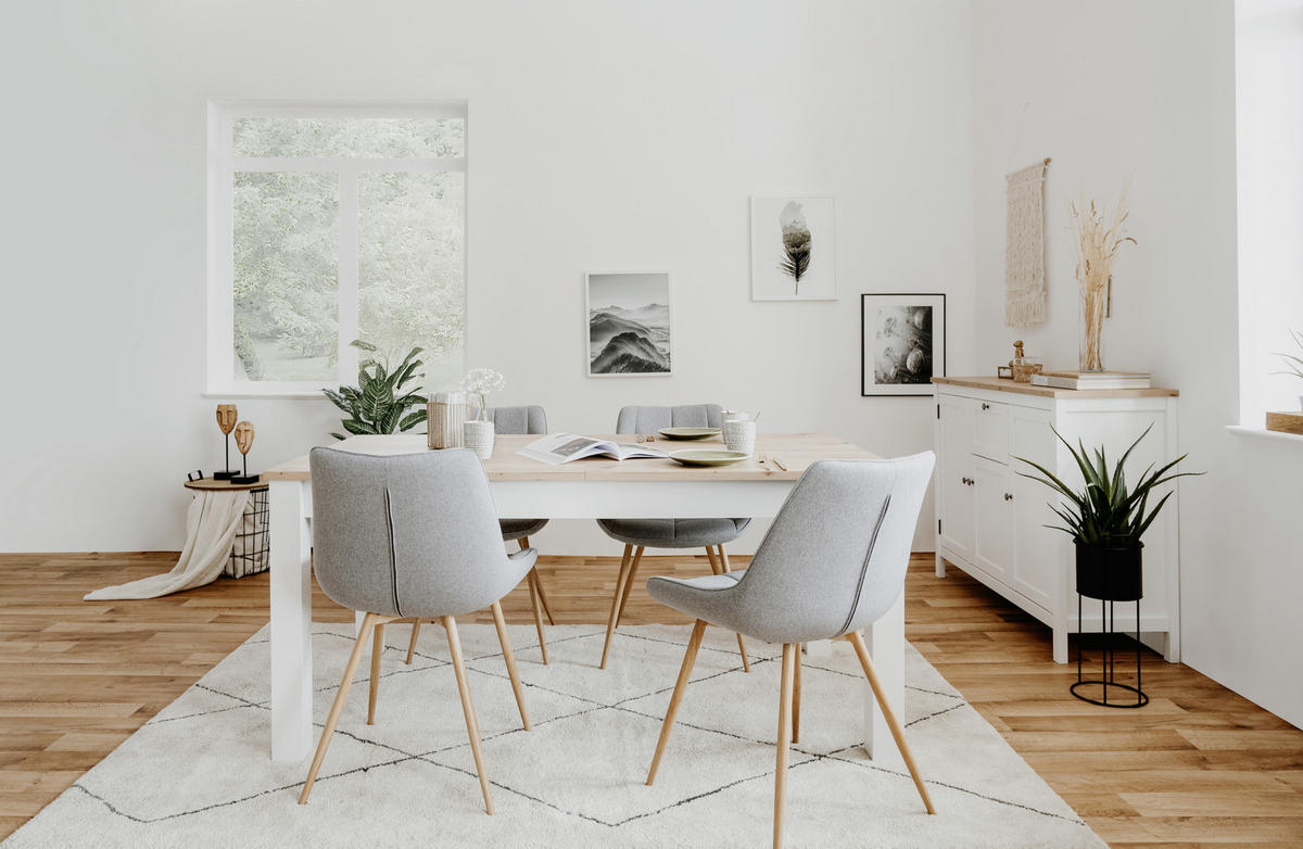 ESSTISCH in Holzwerkstoff 160/90/75 cm  - Weiss/Eichefarben, Konventionell, Holzwerkstoff (160/90/75cm) - MID.YOU