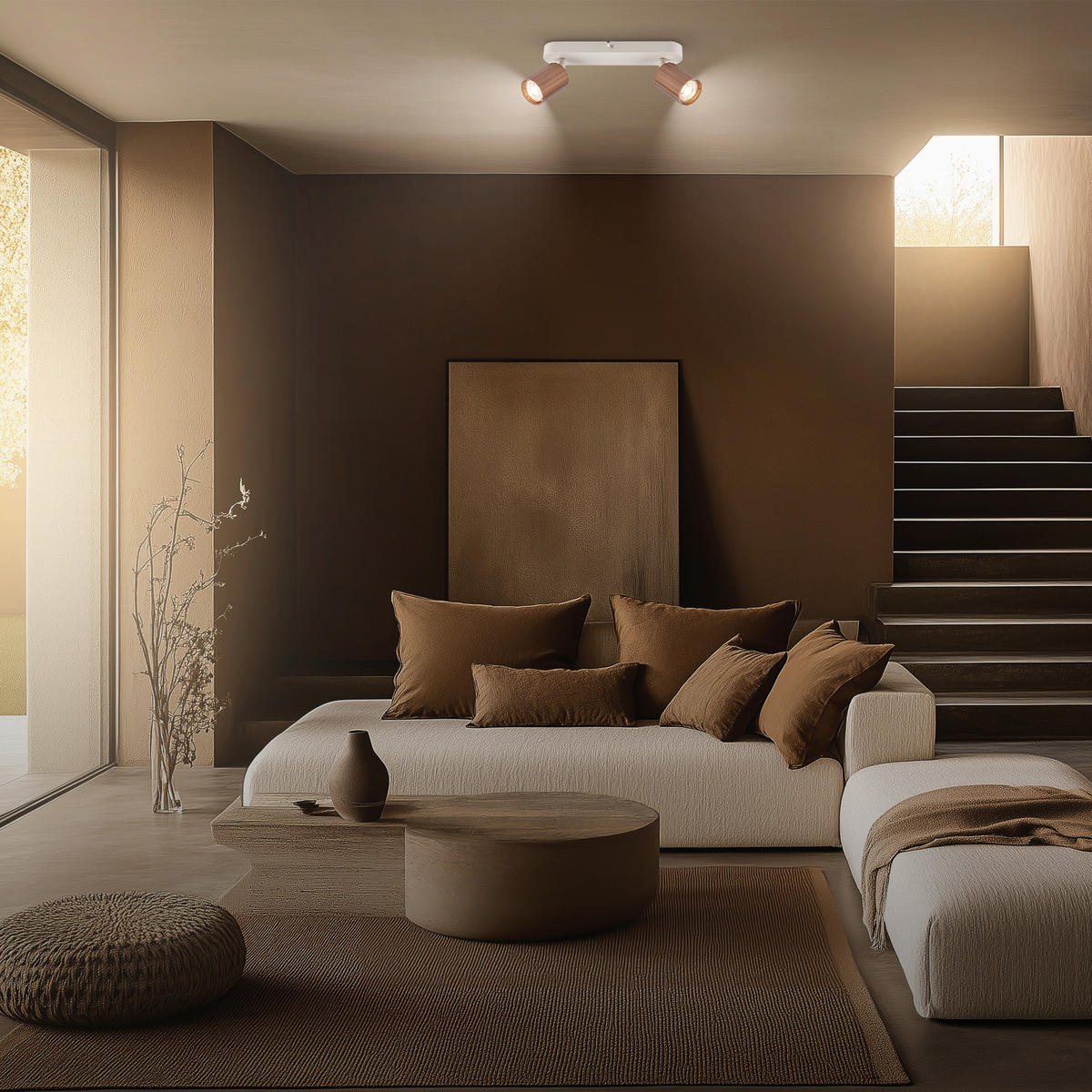 STRAHLER 28/8,5/8,5 cm   - Hellgrau/Cappuccino, Design, Kunststoff/Metall (28/8,5/8,5cm) - Briloner