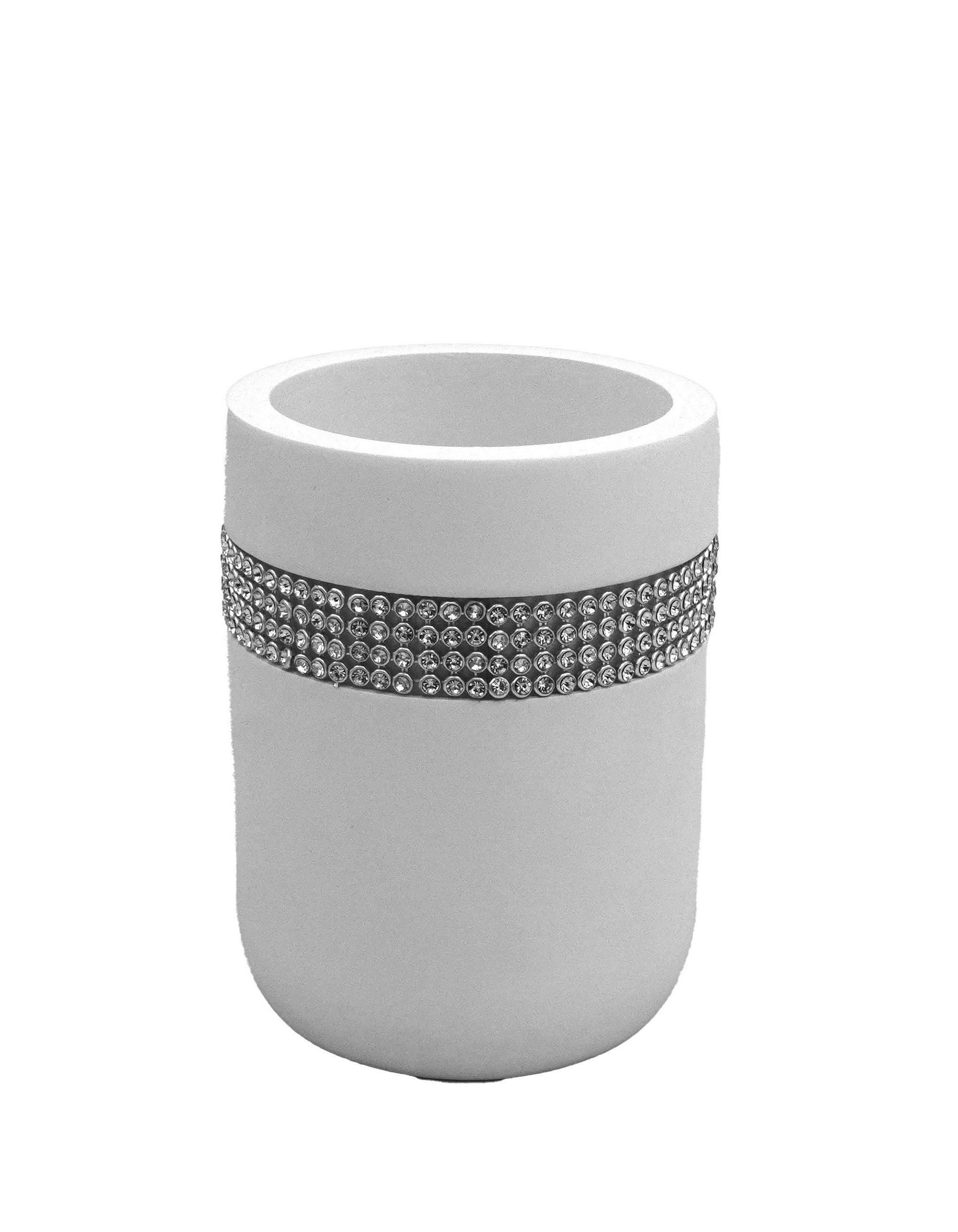 KELÍMEK NA ZUBNÍ KARTÁČEK bílá - bílá, Basics, plast (7,5/9,9/7,5cm) - Sadena