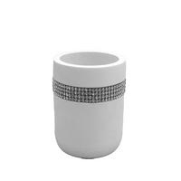 KELÍMEK NA ZUBNÍ KARTÁČEK bílá - bílá, Basics, plast (7,5/9,9/7,5cm) - Sadena