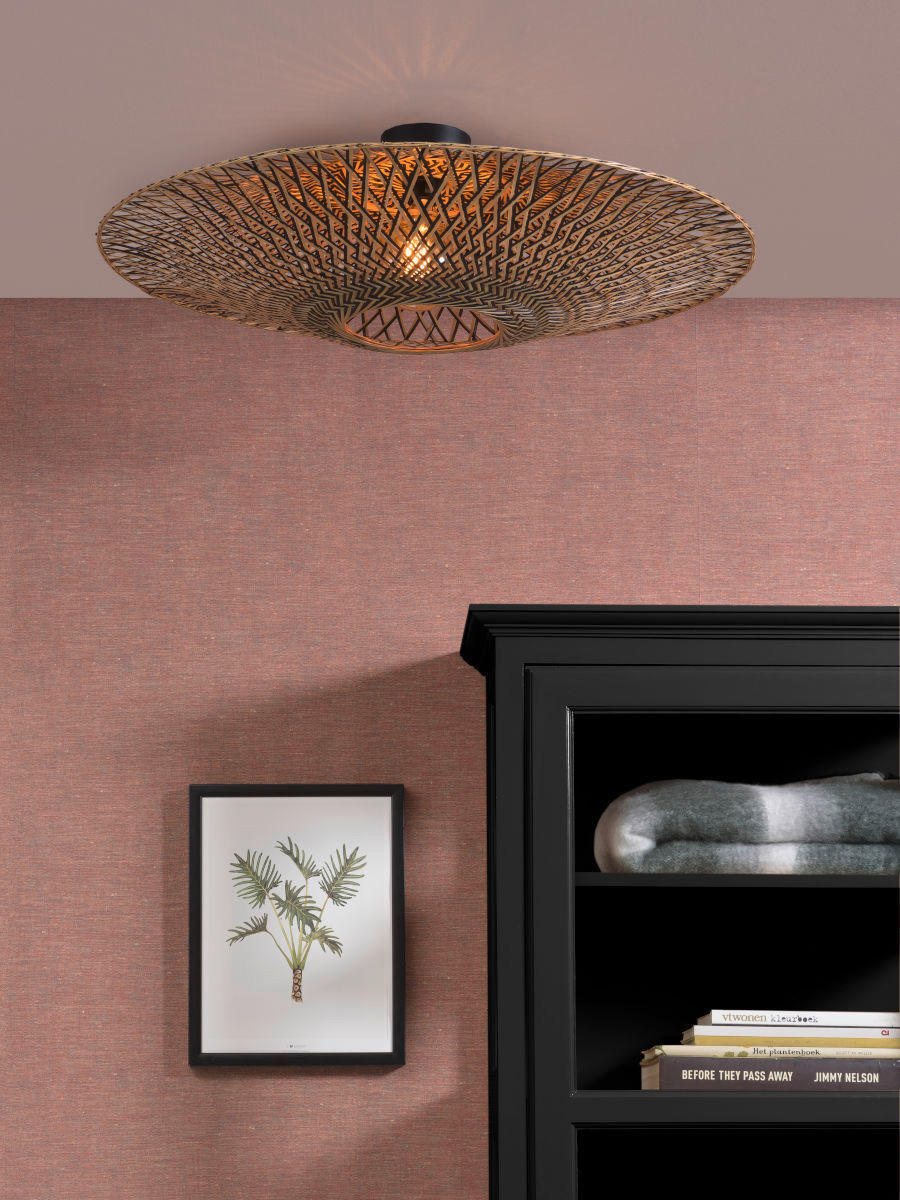 DECKENLEUCHTE  87/23 cm    - Schwarz/Naturfarben, Trend, Holz (87/23cm) - Good & Mojo