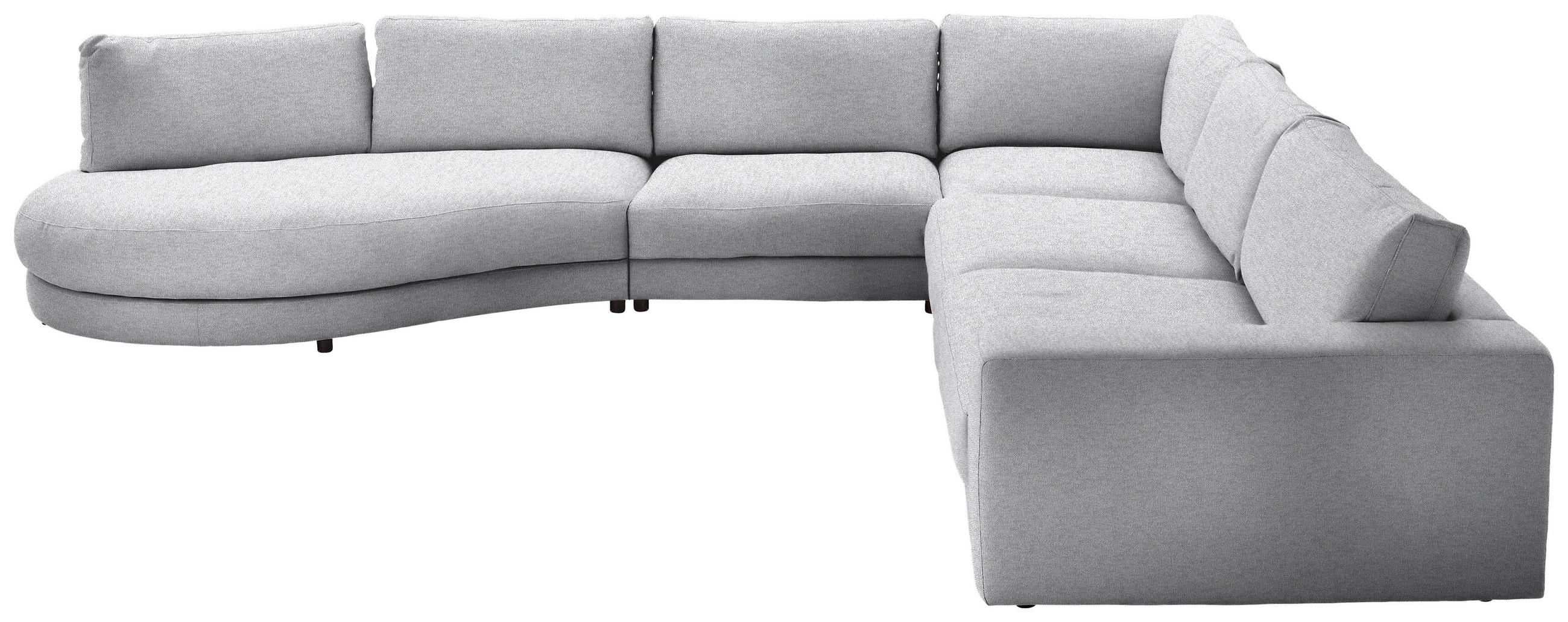 ECKSOFA in Flachgewebe Graublau  - Graublau/Schwarz, Design, Kunststoff/Textil (425/365cm) - Lomoco