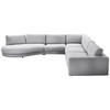 ECKSOFA in Flachgewebe Graublau  - Graublau/Schwarz, Design, Kunststoff/Textil (425/365cm) - Lomoco