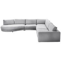 ECKSOFA in Flachgewebe Graublau  - Graublau/Schwarz, Design, Kunststoff/Textil (425/365cm) - Lomoco