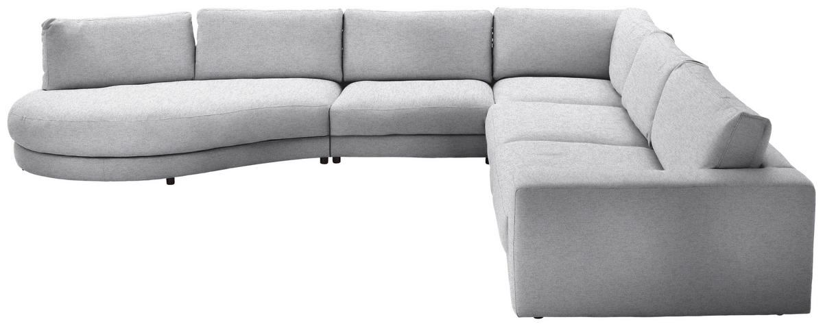 ECKSOFA in Flachgewebe Graublau  - Graublau/Schwarz, Design, Kunststoff/Textil (425/365cm) - Lomoco