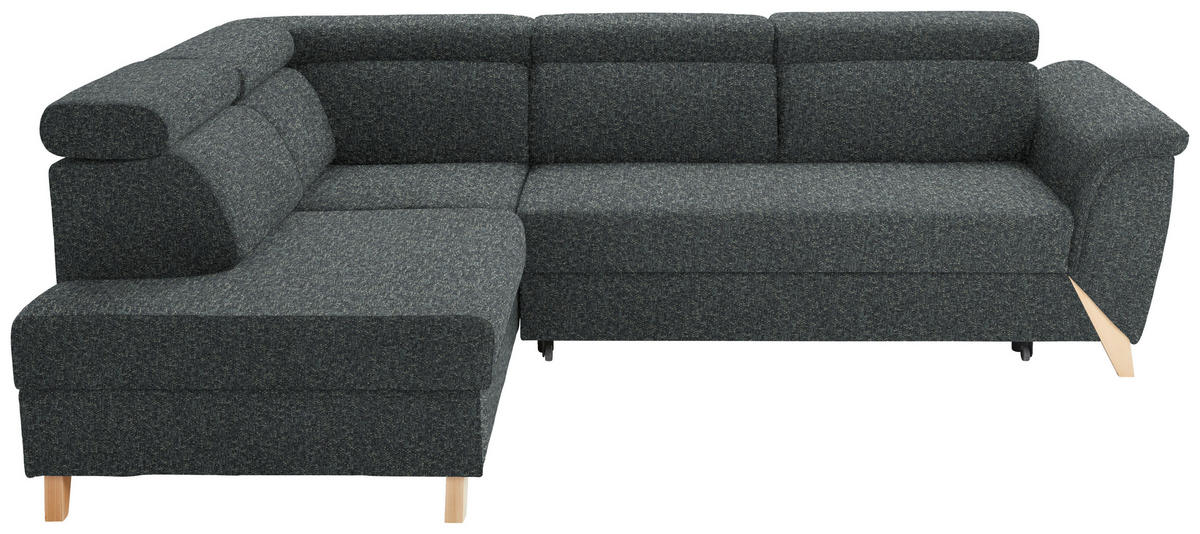 ECKSOFA in Struktur Graugrün  200/265 cm  - Naturfarben/Graugrün, KONVENTIONELL, Holz/Textil (200/265cm) - Stylife
