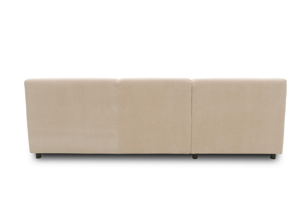 ECKSOFA CAPRI 2 Creme Cord Zierkissen  - Creme/Schwarz, Basics, Kunststoff/Textil (241/146cm) - MID.YOU