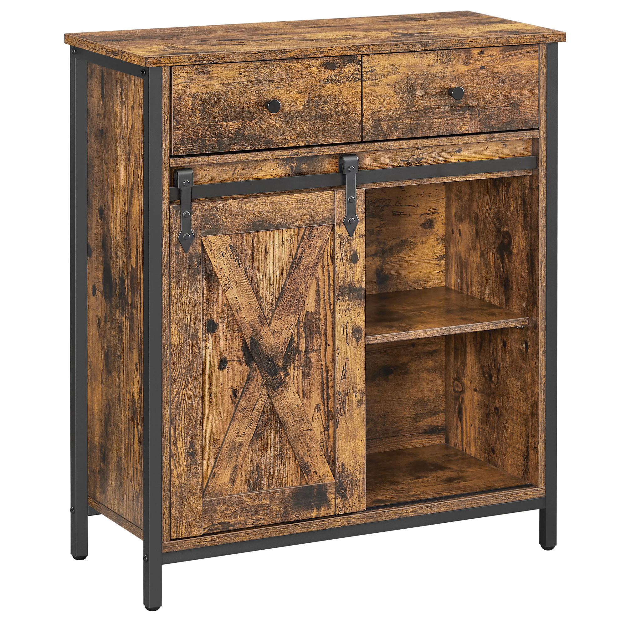 KOMMODE  in 70/80/30 cm  - Schwarz/Braun, Natur, Holz/Holzwerkstoff (70/80/30cm) - Boxxx