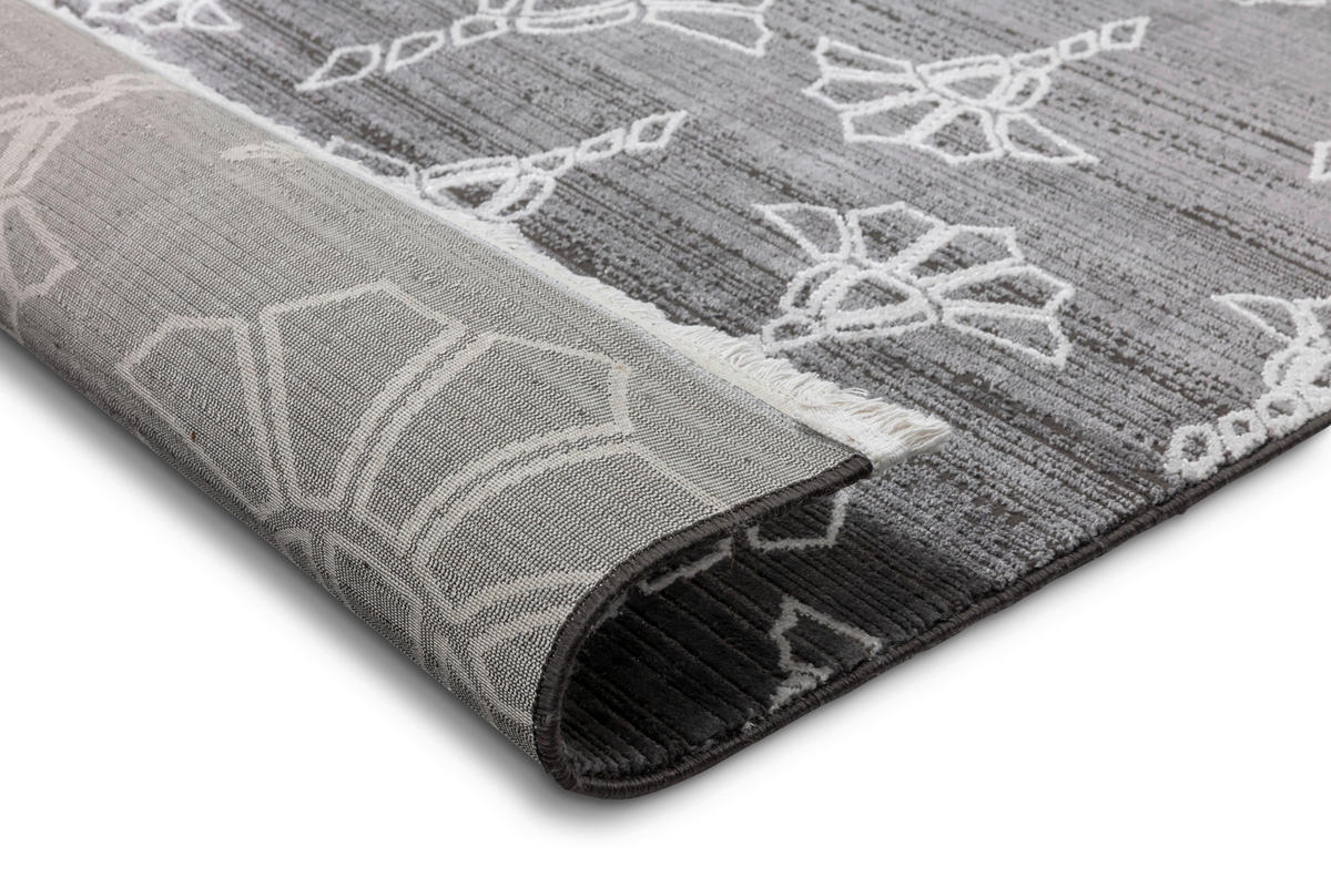 WEBTEPPICH 140/200 cm New Cornflower Anthrazit rechteckig  - Anthrazit, KONVENTIONELL, Textil (140/200cm) - Joop!