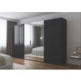 DREHTÜRENSCHRANK 350/235/61 cm,  in Graphitfarben, 7-türig  - Graphitfarben, Basics, Glas/Holzwerkstoff (350/235/61cm) - Novel