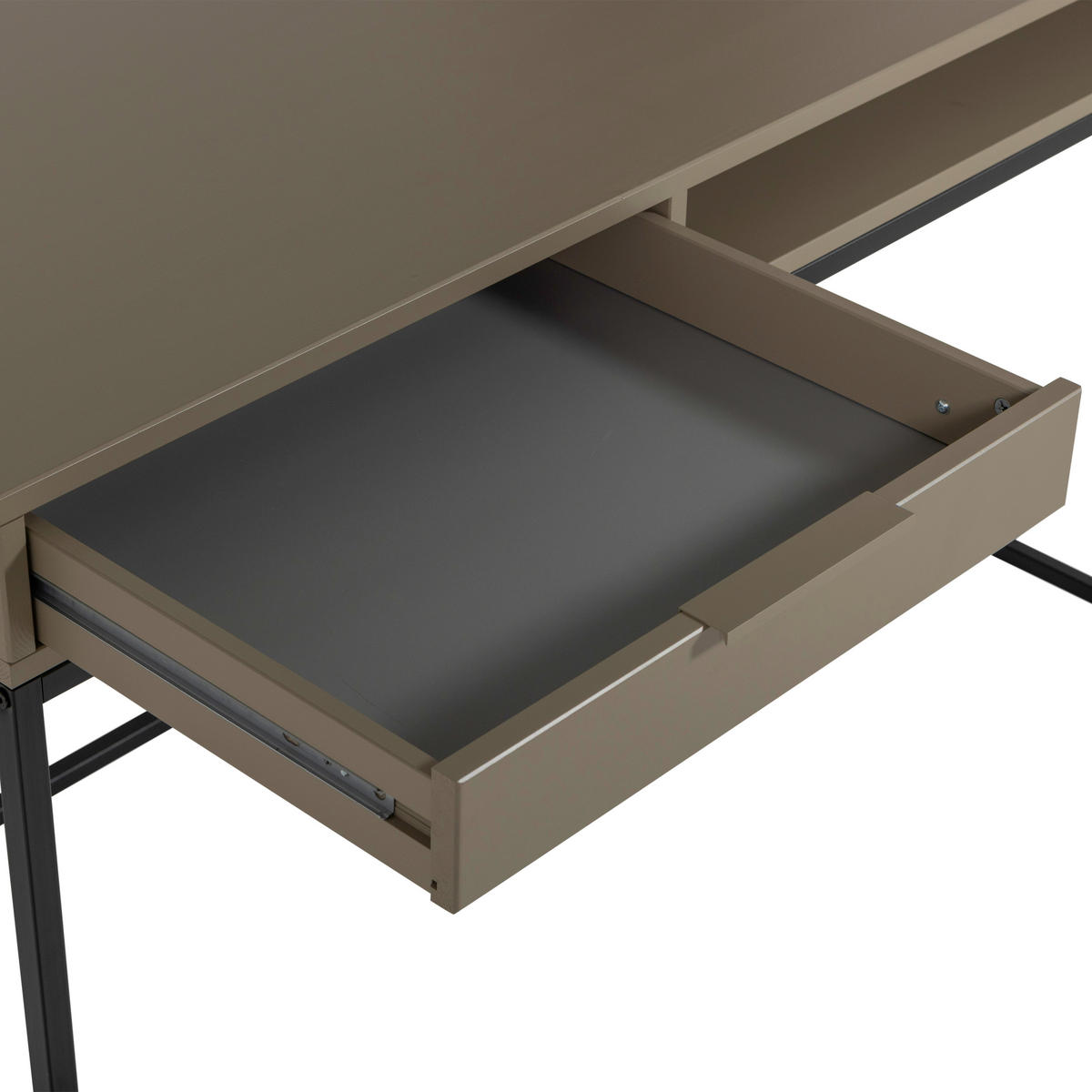 SCHREIBTISCH 130/58/75 cm  in Schlammfarben  - Schlammfarben/Schwarz, MODERN, Holz/Metall (130/58/75cm) - Livetastic