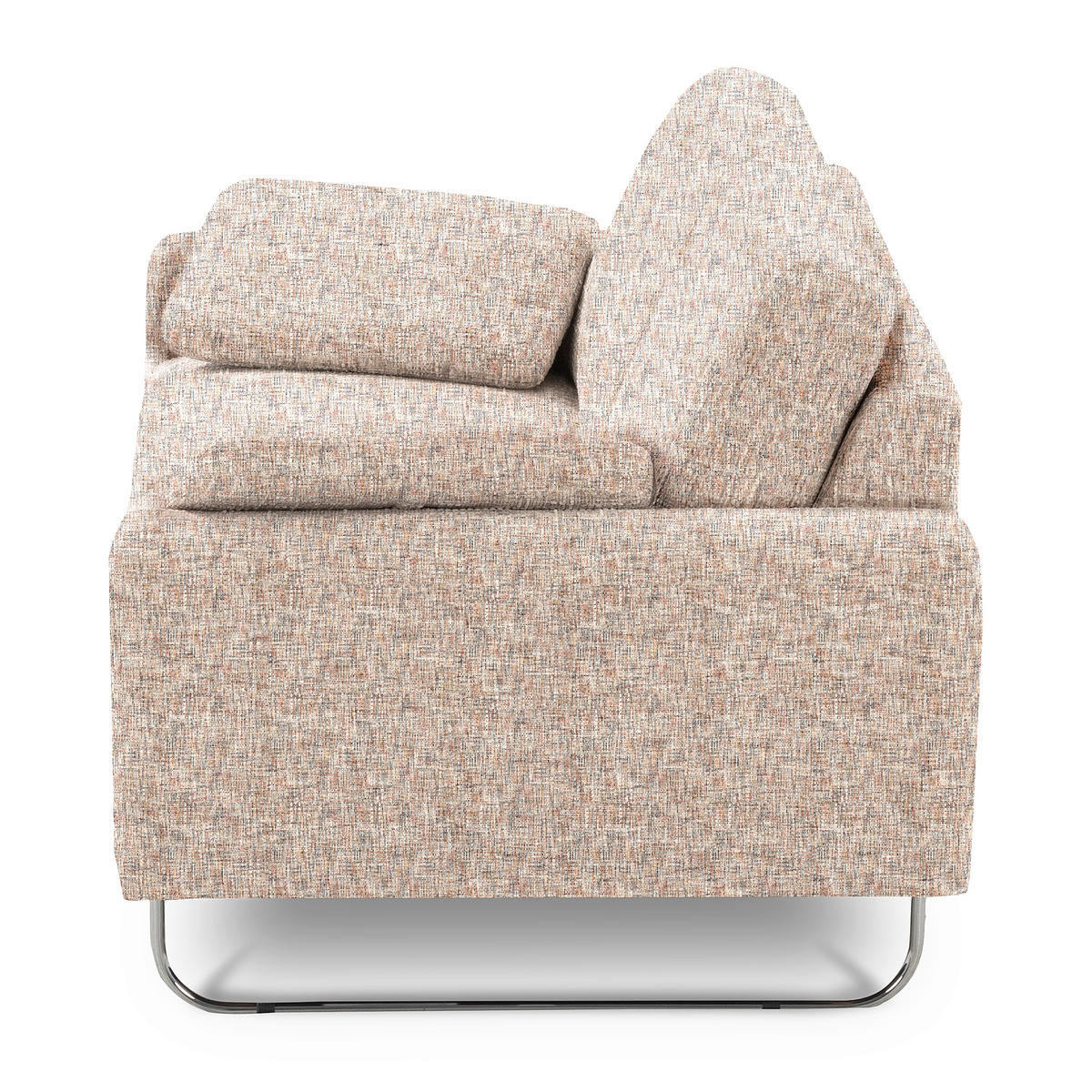 3-SITZER-SOFA SPRING in Webstoff Blau, Gelb, Rot, Weiß Modern  - Chromfarben/Blau, Design, Textil/Metall (187/85/92cm) - Livetastic