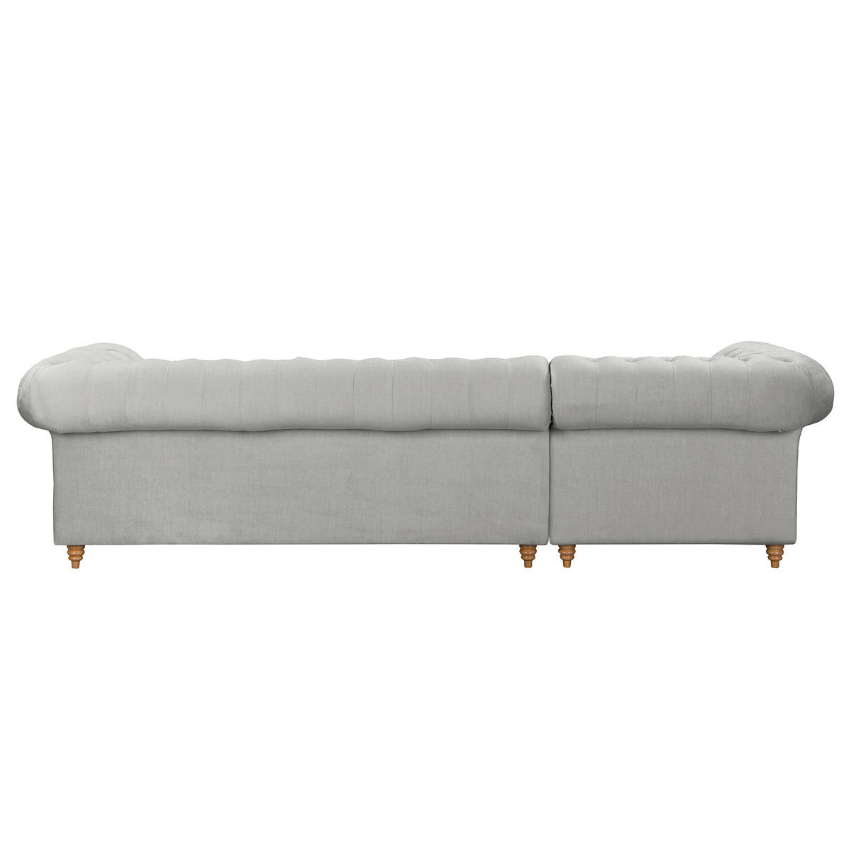 ECKSOFA Mikrofaser Hellgrau  - Hellgrau/Braun, Design, Holz/Textil (182/284cm) - P & B