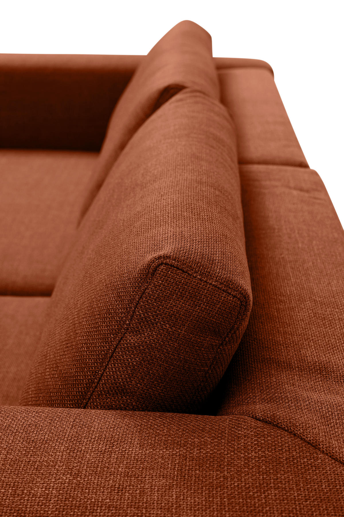 ECKSOFA inkl. Funktion Heaven Terracotta Flachgewebe  - Chromfarben/Terracotta, KONVENTIONELL, Textil/Metall (242/162cm) - Tom Tailor