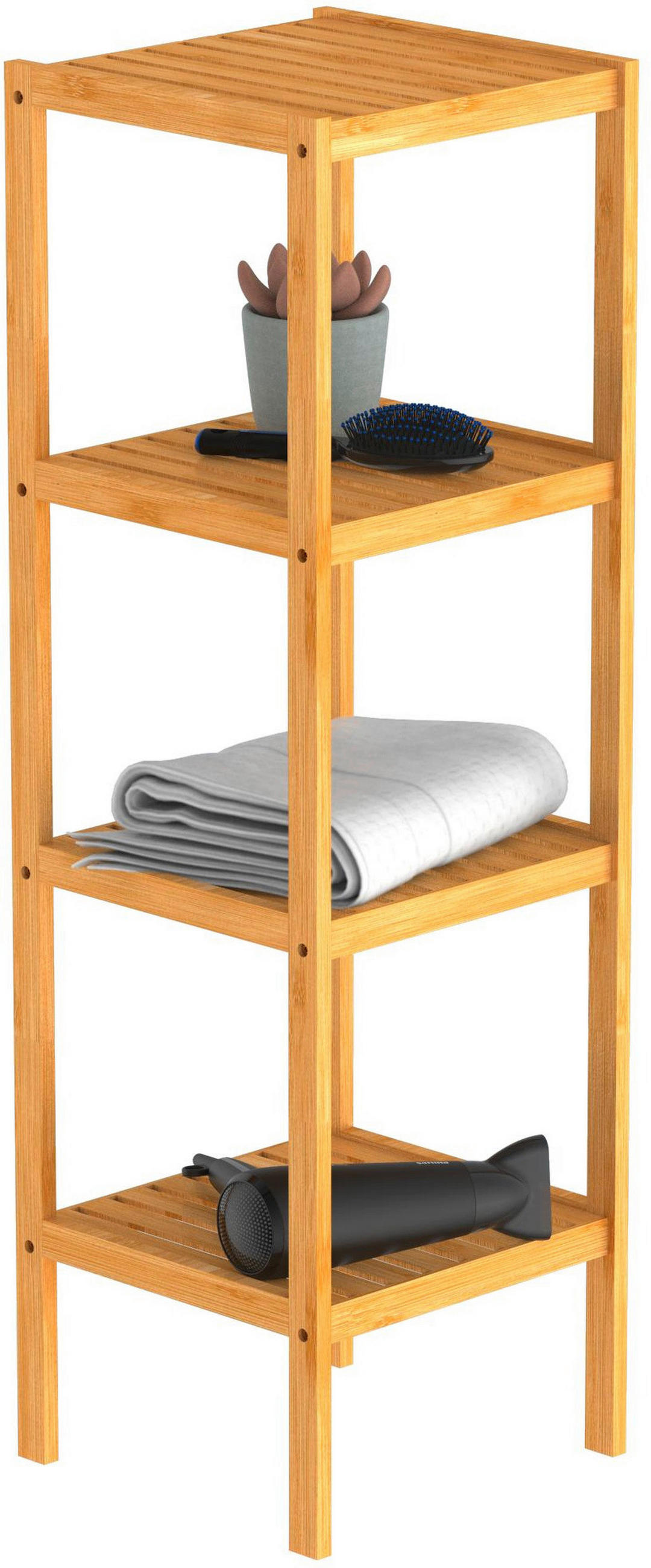 BADEZIMMERREGAL 33/34/110 cm  - Braun, Natur, Holz (33/34/110cm) - Carryhome