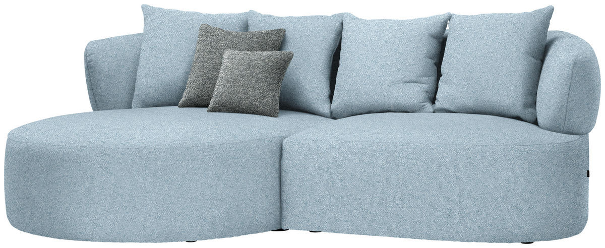 ECKSOFA in Flachgewebe Blau  166/235 cm  - Blau/Schwarz, MODERN, Kunststoff/Textil (166/235cm) - Hom`in