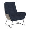 SESSEL in Flachgewebe Dunkelblau  - Schwarz/Dunkelblau, Design, Textil/Metall (82/102/81cm) - Pure Home Lifestyle
