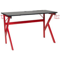GAMINGTISCH Rot, Schwarz  - Rot/Schwarz, MODERN, Holzwerkstoff/Metall (120/60/75cm) - Boxxx