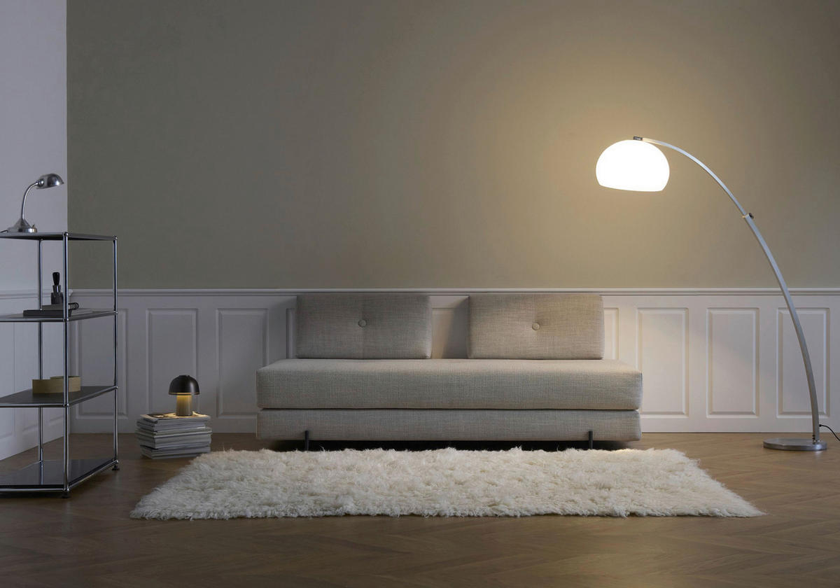 SCHLAFSOFA Flachgewebe Naturfarben  - Schwarz/Naturfarben, Design, Textil/Metall (200/82/84cm) - Innovation