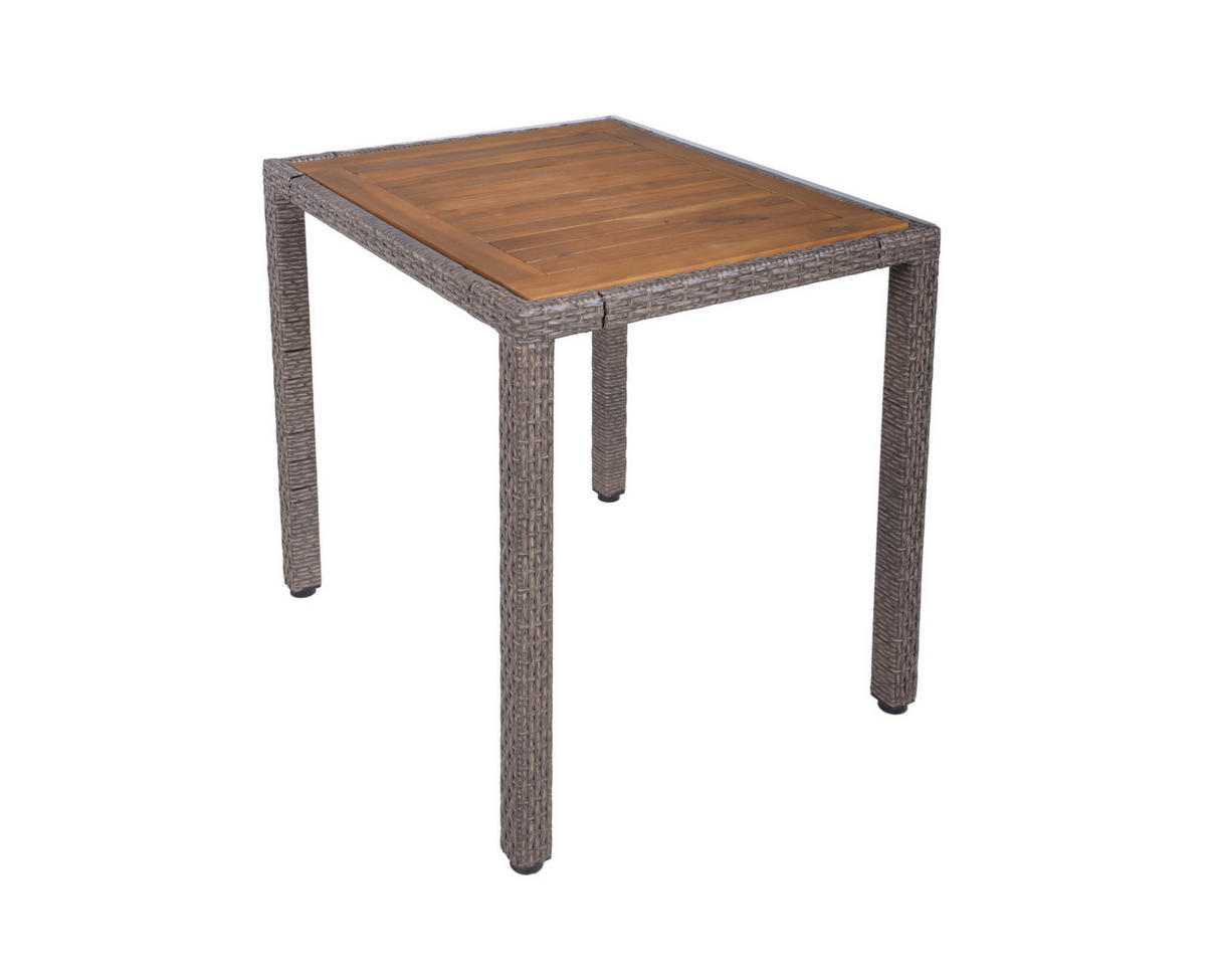 BALKONSET  - Hellbraun/Schwarz, Basics, Holz/Kunststoff - Gardenson