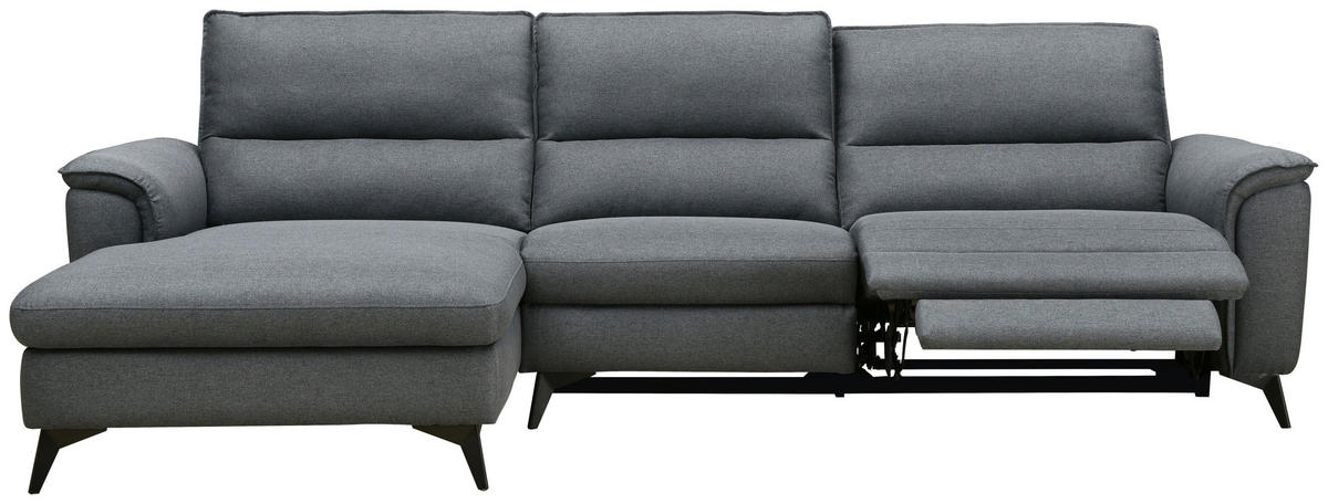 ECKSOFA Anthrazit Webstoff  - Anthrazit/Schwarz, Design, Textil/Metall (155/281cm) - Livetastic