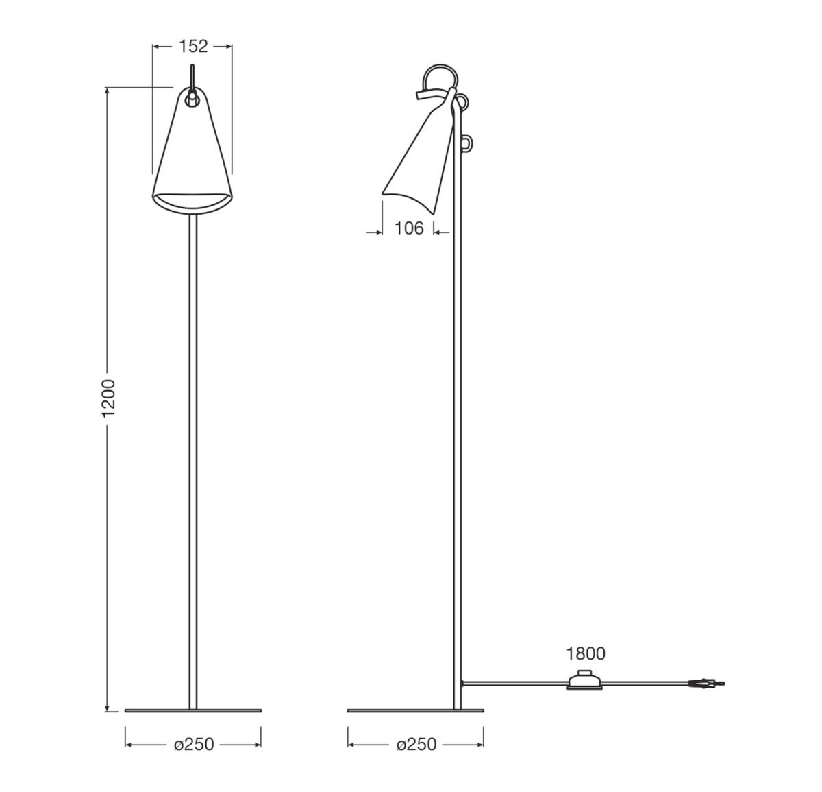 STEHLEUCHTE 25/120 cm    - Schwarz, Basics, Kunststoff/Metall (25/120cm) - Osram