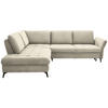 ECKSOFA Creme Struktur  - Creme/Schwarz, Natur, Textil/Metall (233/288cm) - Valnatura