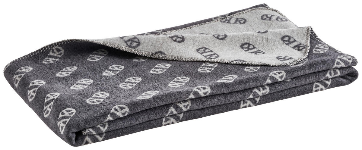 PLÄD BASIC 150/200 cm  - silver/antracit, Design, textil (150/200cm) - Dieter Knoll