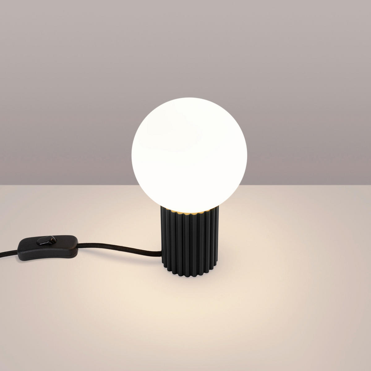 TISCHLEUCHTE Halo 12/12/19 cm  - Schwarz, KONVENTIONELL, Metall (12/12/19cm)