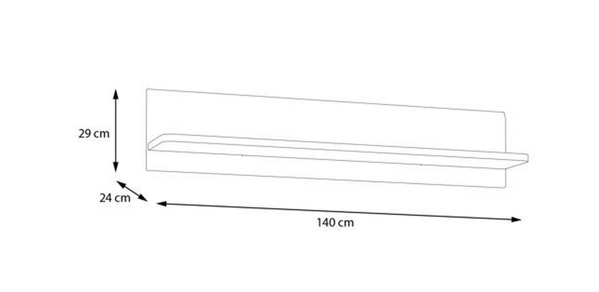 POLIȚĂ DE PERETE in 140/29/24 cm  - Design (140/29/24cm) - Hom`in