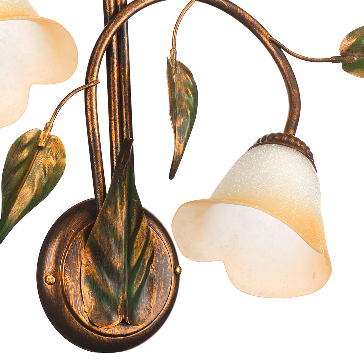 WANDLEUCHTE 40/58/20 cm   - Bronzefarben/Olivgrün, ROMANTIK / LANDHAUS, Glas/Metall (40/58/20cm)