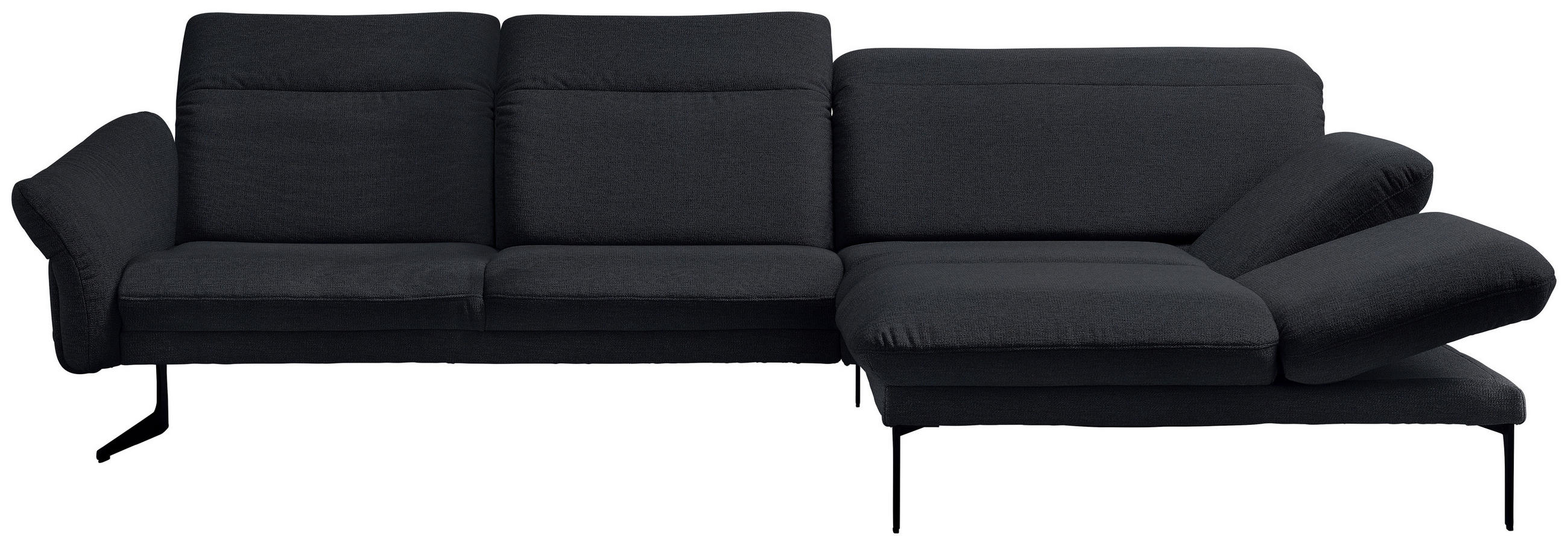ECKSOFA  in Webstoff Dunkelblau  299/203 cm  - Anthrazit/Dunkelblau, Design, Textil/Metall (299/203cm) - Himolla