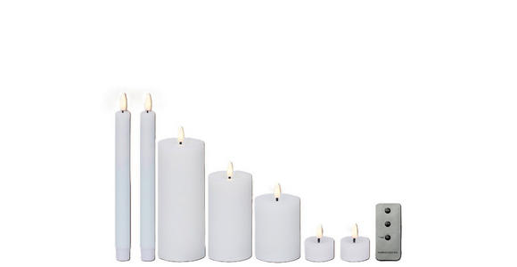 LED-KERZE - Weiß, Basics, Kunststoff/Paraffin - Ambia Home