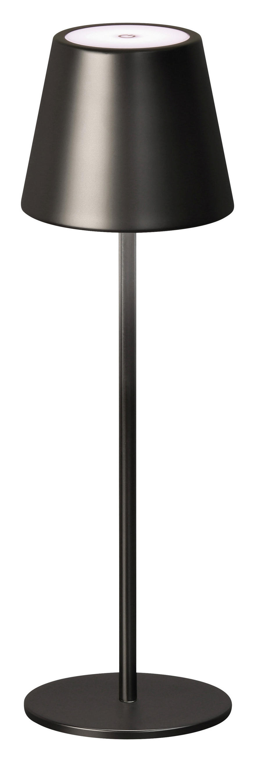XXXLutz Akku-Tischleuchte Viletto Schwarz Hochglanz 28-36 cm