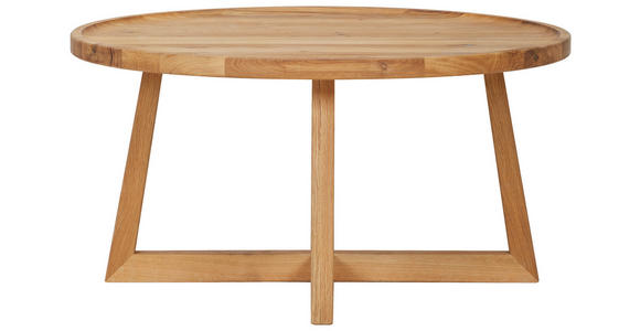 COUCHTISCH Eiche massiv 80/80/40 cm rund Eichefarben  - Eichefarben, Trend, Holz (80/80/40cm) - Linea Natura