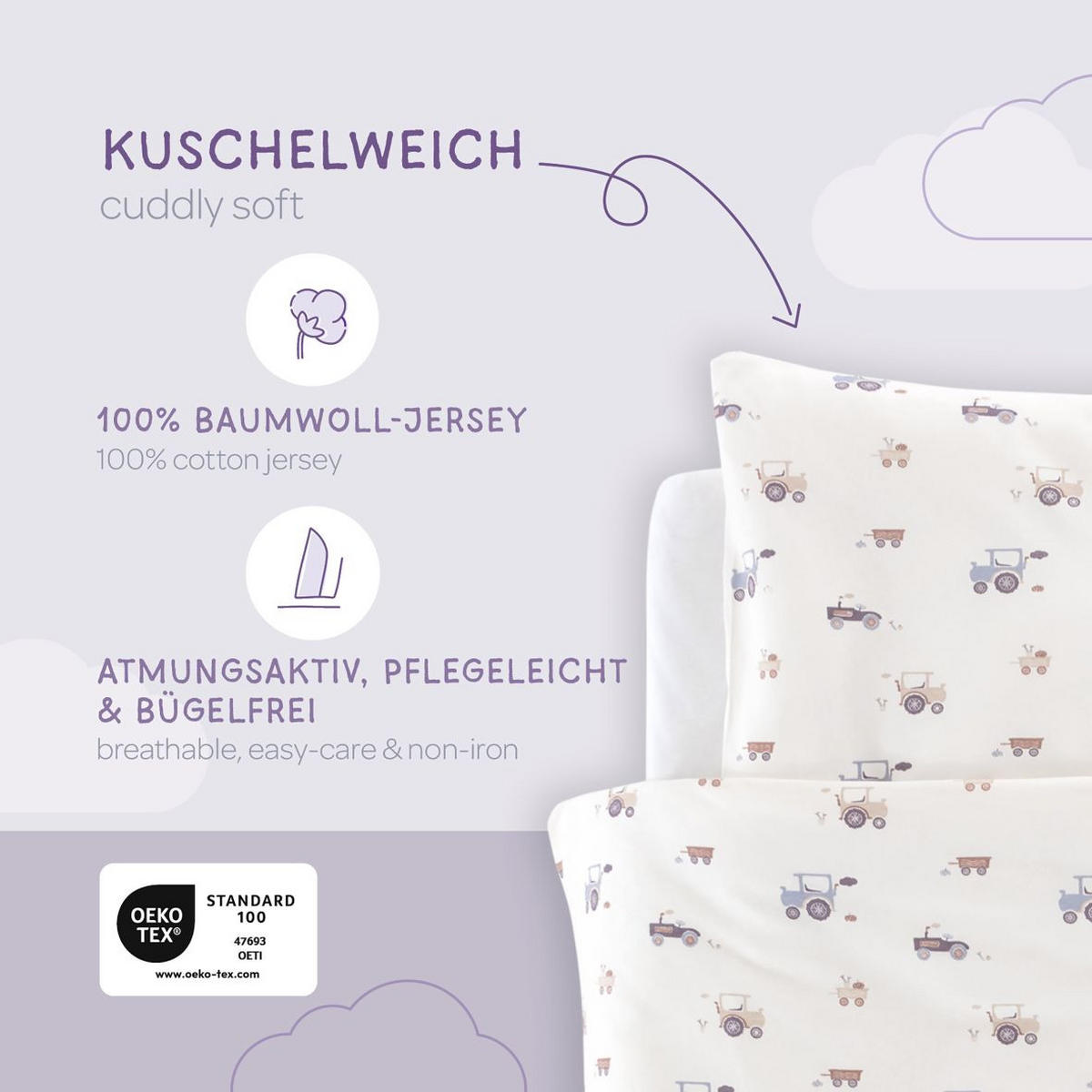 BABYBETTWÄSCHE 80/80 cm  - Blau, Basics, Textil (80/80cm) - Träumeland