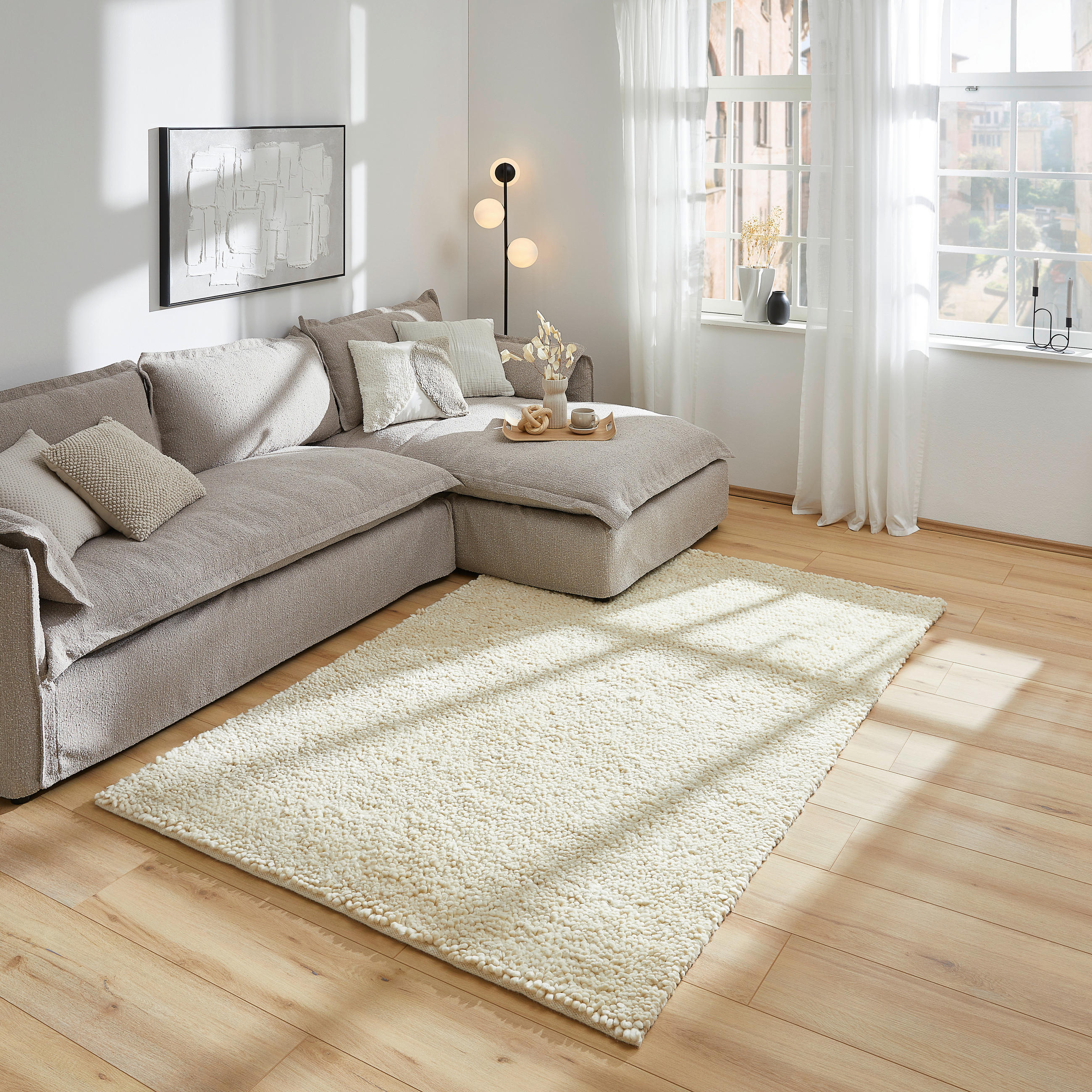 HANDWEBTEPPICH 160/230 cm Beige  - Beige, Basics, Textil (160/230cm) - Linea Natura