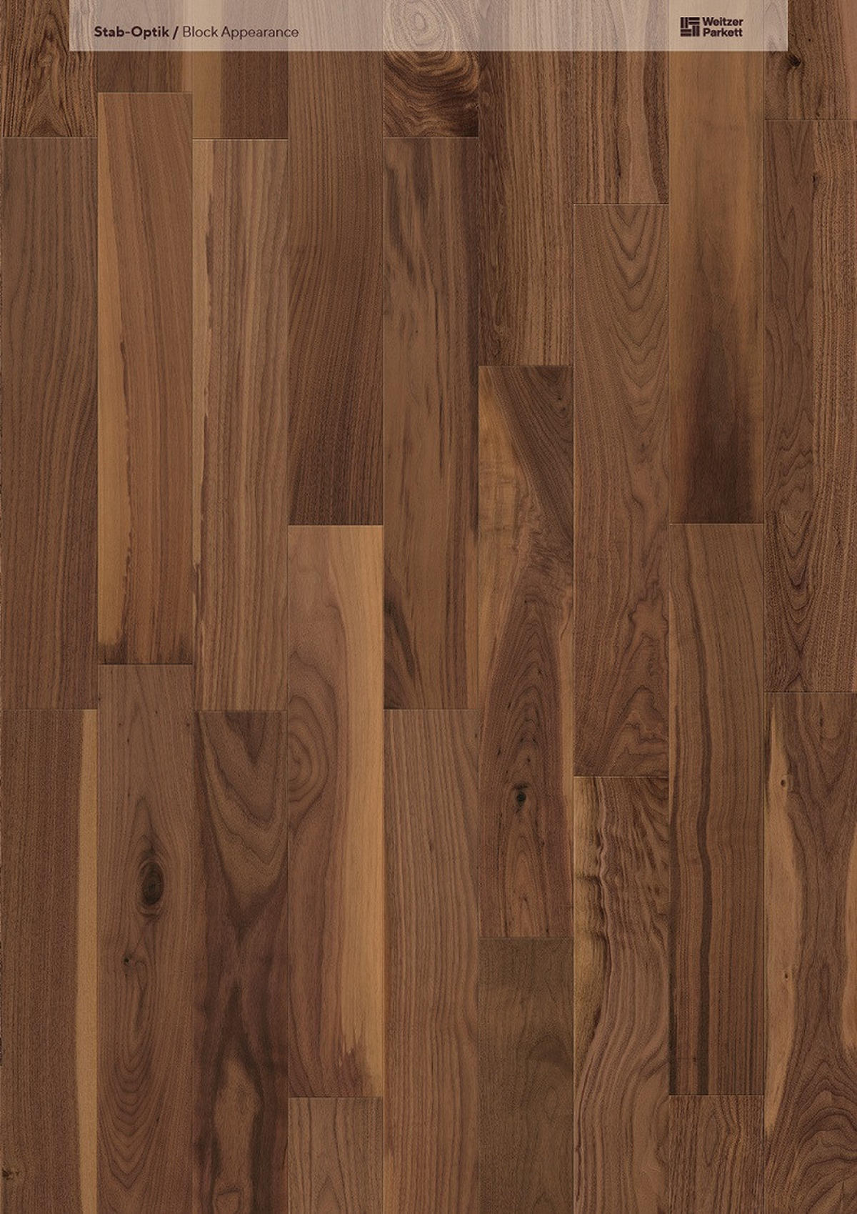 FISCHGRÄT Nussbaum Stab 750  per  m² - Nussbaumfarben, Design, Holz (75/12,5/0,93cm) - Weitzer Parkett