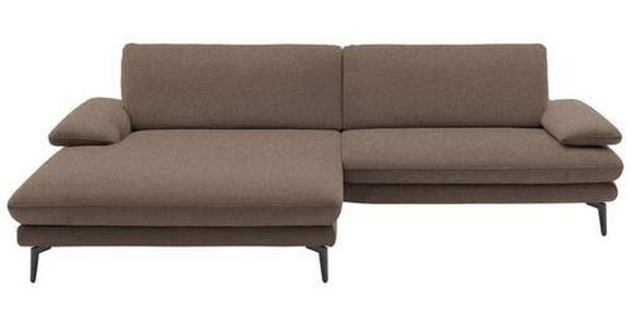 ECKSOFA in Webstoff Braun  - Schwarz/Braun, Design, Textil/Metall (184/284cm) - Dieter Knoll