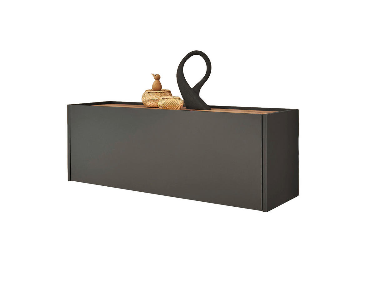 HÄNGESCHUHSCHRANK Anthrazit, Eiche Wotan  - Anthrazit/Eiche Wotan, Design, Holzwerkstoff (100/35/30cm) - Modante